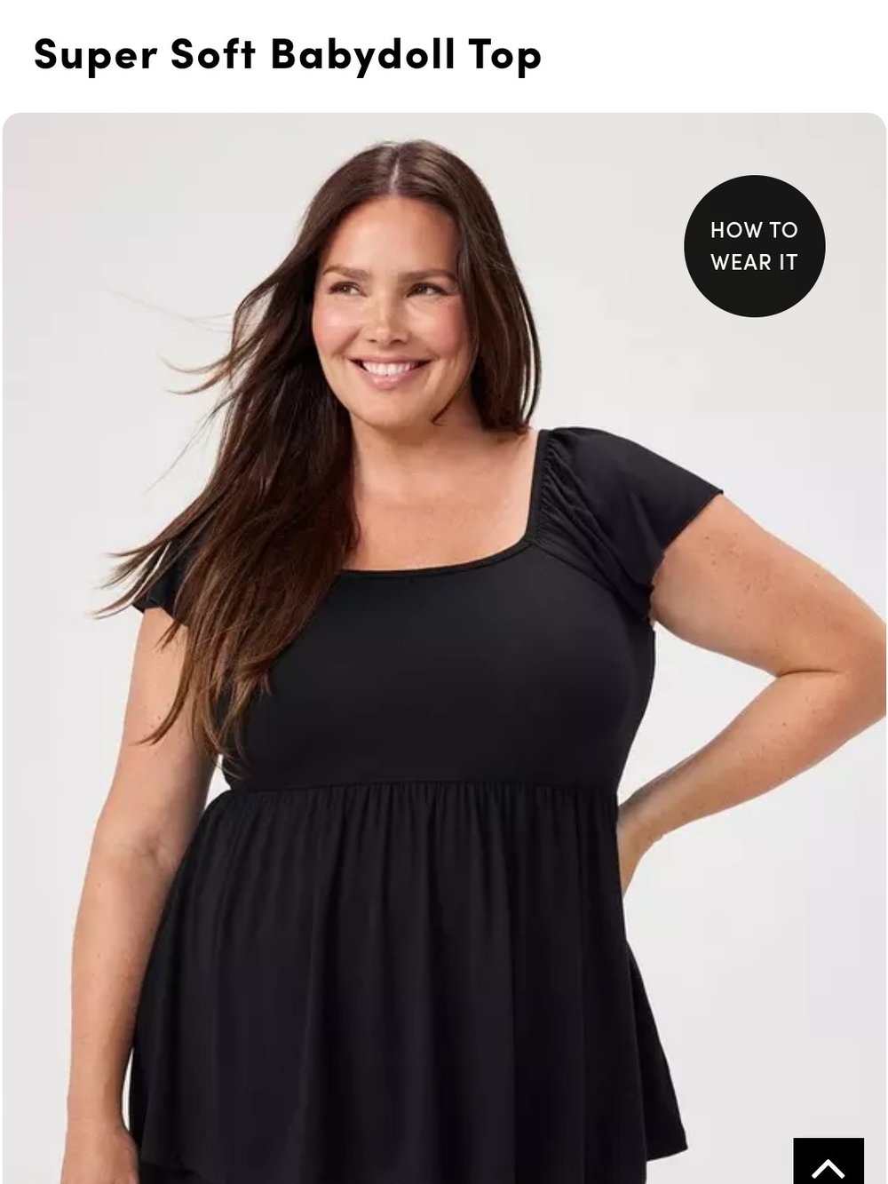 torrid Black Babydoll Short Sleeve Top